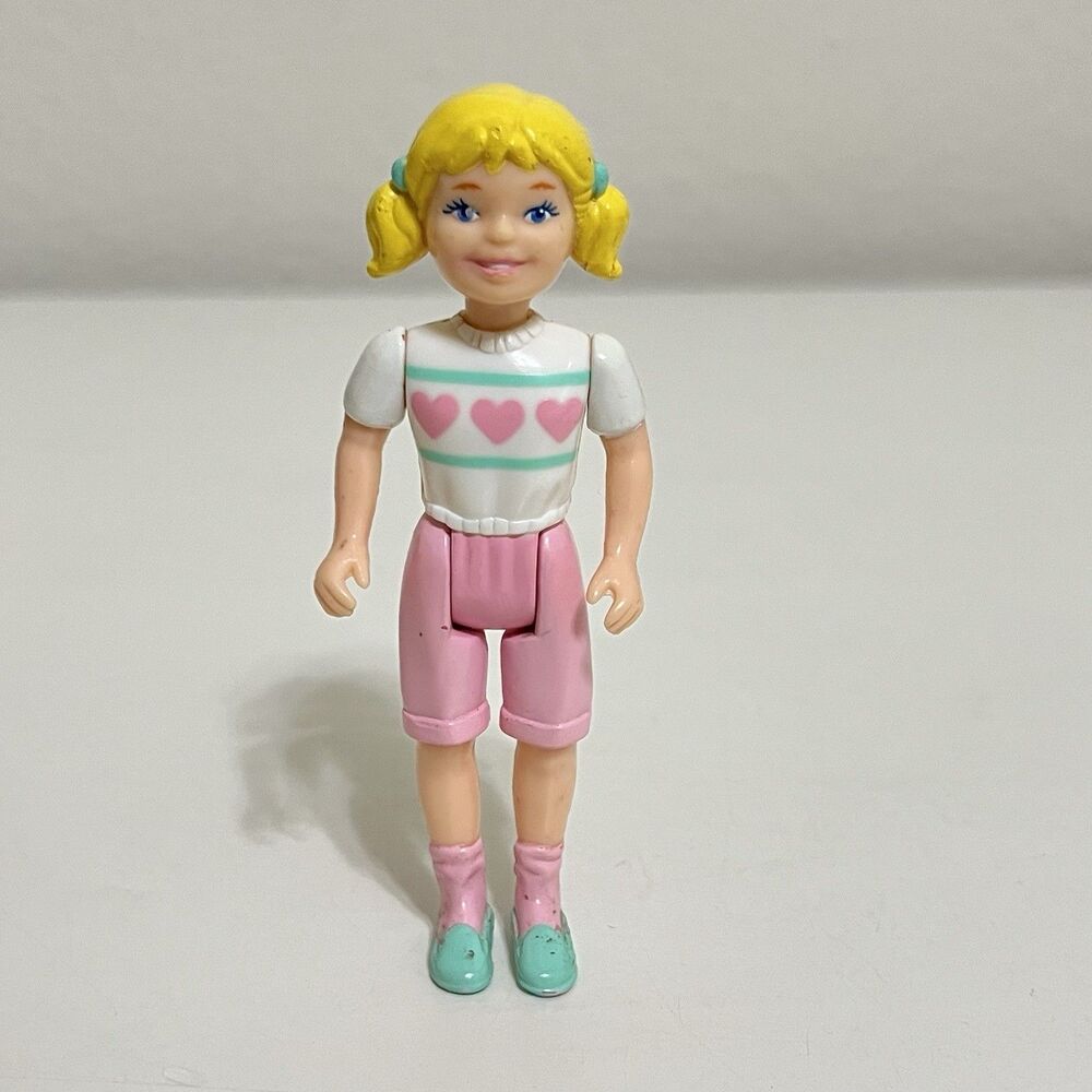 Vintage Playskool Dollhouse Blonde Sister Child Girl Doll Figure 3.75"